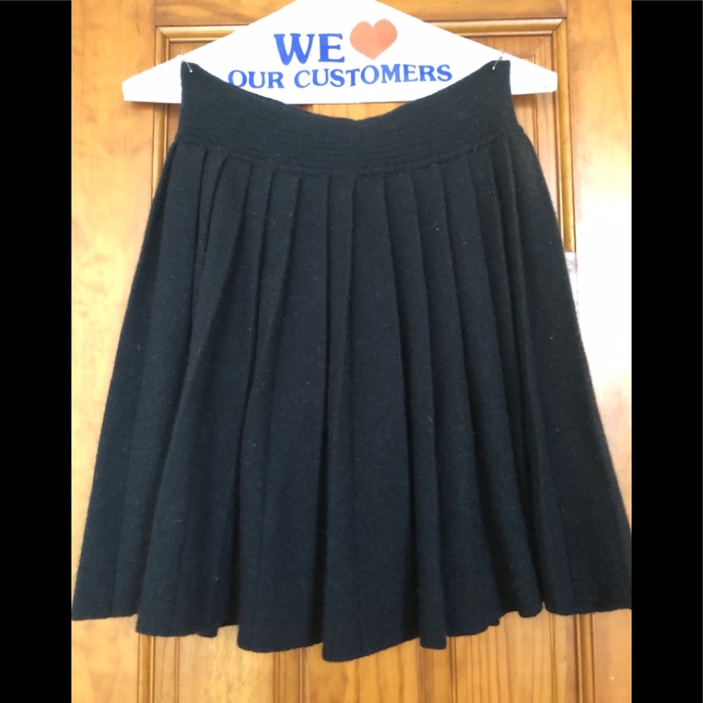 Y2K Express Dark Grey Wool Schoolgirl Skirt Dark Academia Back To School